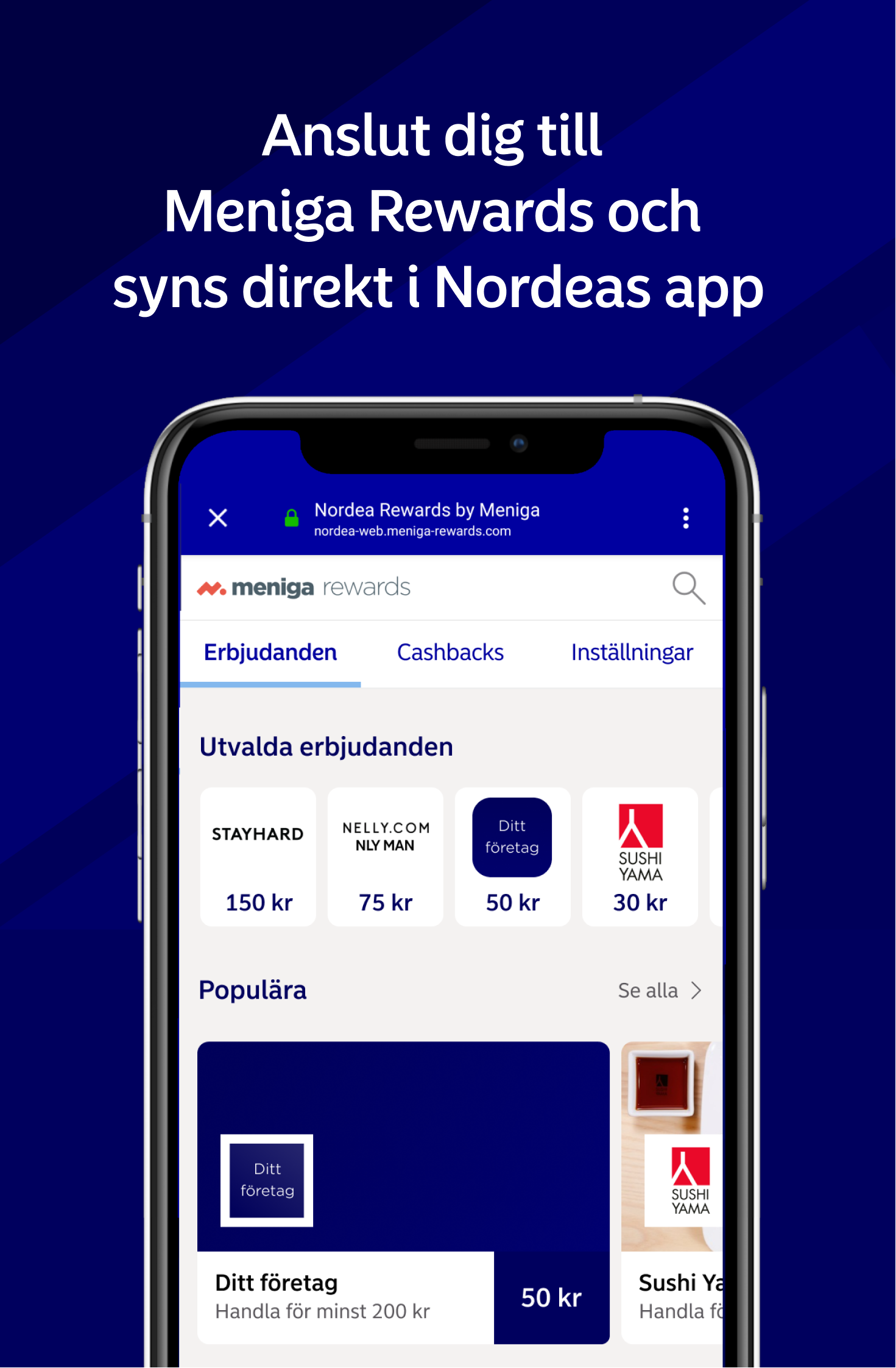 Cashback-kampanjer i Nordea app bank